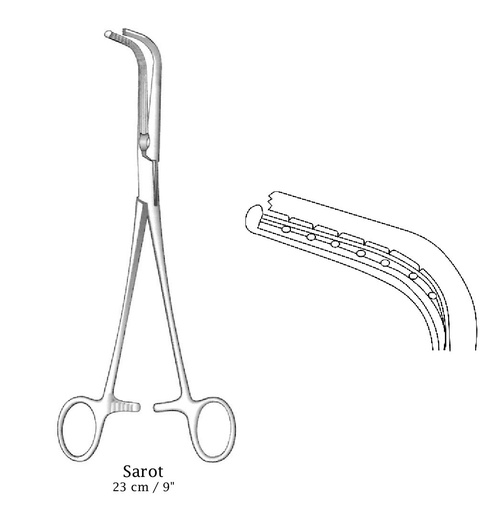 [IU-04189] Pinza bronquial Sarot, izquierda, punta larga