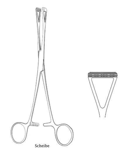 [IU-05592] Pinza de sujeción de órganos Scheibe, amplio