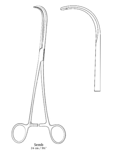[IU-04138] Pinza para bronquios de Semb, fuertemente curvada