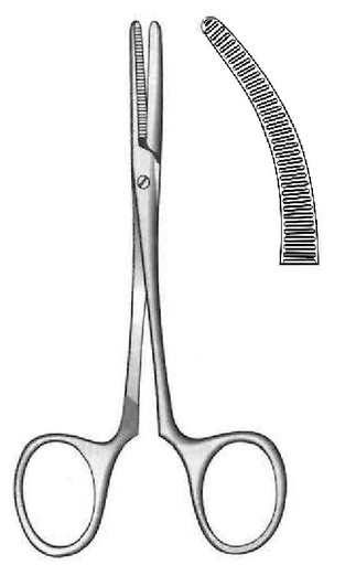 [IU-00667] Pinza para arteria Spencer Wells con tornillo, curva - longitud = 18 cm / 7"