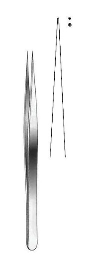 [IU-00538] Pinza tipo joyero, diámetro = 0.4 mm, dientes = 1:2, recta