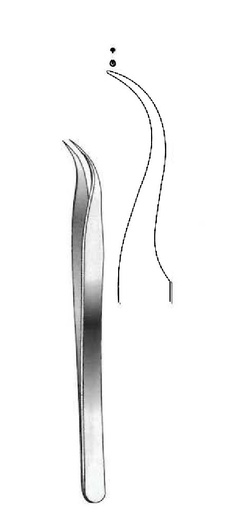[IU-00536] Jewelry type clamp, diameter = 0.4 mm, teeth = 1: 2, curve