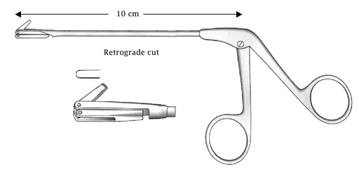 [IU-05205] Retrograde nasal clamp of Stammberger, right cut