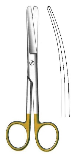 [IU-08271] Standard Surgical Scissors, blunt, curved, TC Gold - length = 16 cm / 6-1/4"