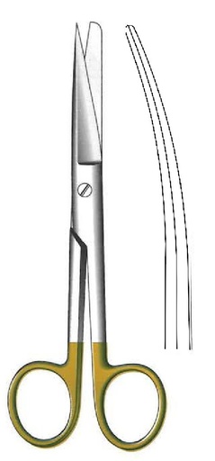 [IU-08283] Standard surgical scissors, sharp / blunt, curved, TC Gold - length = 16 cm / 6-1/4"