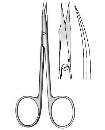 [IU-03008] Stevens Tenotomy Scissors with large, sharp rings, curve - length = 10 cm / 3-3 / 4 "