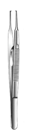 [IU-06394] Pinza para iris de Stevens con bloqueo, recta, dientes = 1:2 - longitud = 11 cm / 4-1/2"