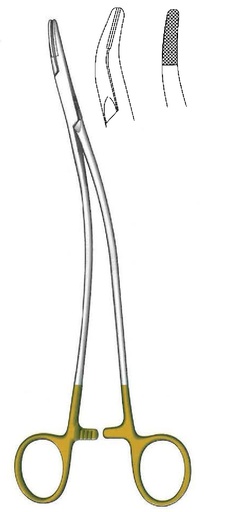 [IU-08731] Porta agujas Stratte, izquierda, TC Gold - longitud = 22 cm / 8-1/2"