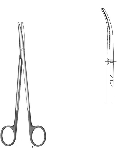 [IU-08595] Tijera para ligaduras Supercut, curva, una hoja como un cuchillo - longitud = 14.5 cm / 5-3/4"