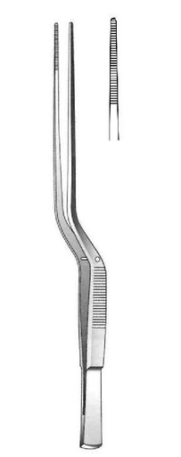 [IU-00485] Pinza para apósitos Taylor, forma de bayoneta con extremo disector