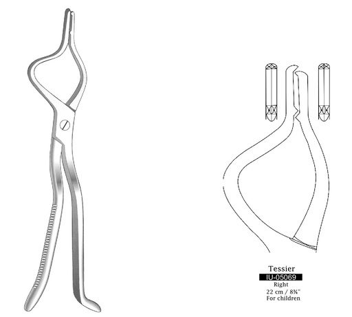 [IU-05069] Pinza para desimpactación Tessier para niños, derecha