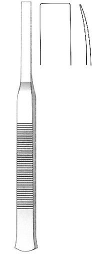 [IU-05029] Osteótomo Tessier, mango plano, curva, hoja = 10 mm