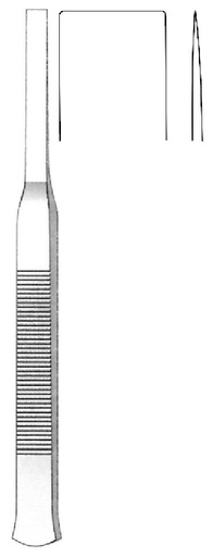 [IU-05026] Osteótomo Tessier, mango plano, recto, hoja = 16 mm