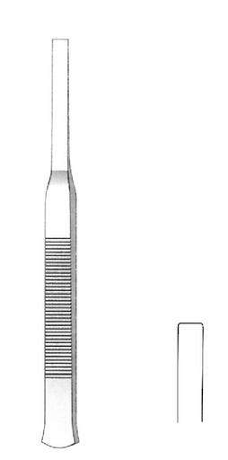 [IU-05027] Tessier Osteotome, flat handle, curved, blade = 5 mm