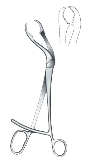 [IU-06959] Pinza de sujeción para hueso Verbrugge - longitud = 28 cm / 11"