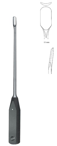 [IU-07853] Wagner bone gouge, tilted back, ferrozell handle, width = 15 mm