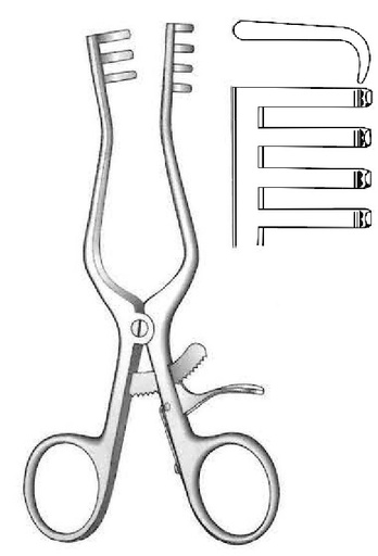 [IU-01496] Retractor de Weitlaner, desafilado, dientes de 3:4 - longitud = 18 cm / 7"