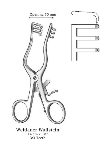 [IU-01372] Weitlaner-Wullstein retractor, sharp