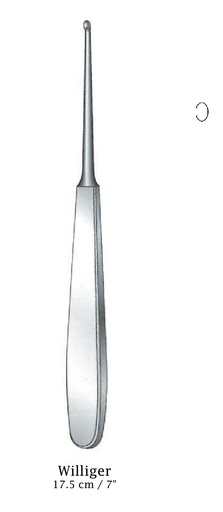 [IU-07530] Williger Bone Curette, oval tip, figure 0