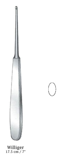 [IU-07534] Cureta para hueso Williger, punta ovalada, figura 2