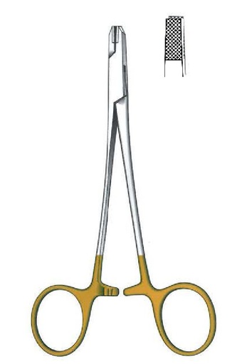 [IU-08252] Wire torsion clamp, square tip, Gold TC - length = 15 cm / 6 "