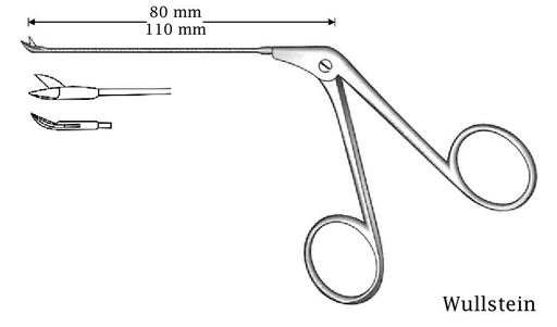 [IU-04594] Micro tijera para oído Wullstein, derecha - longitud del eje = 110 mm