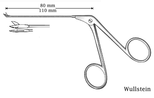 [IU-04586] Micro tijera para oído Wullstein, recta - longitud del eje = 110 mm