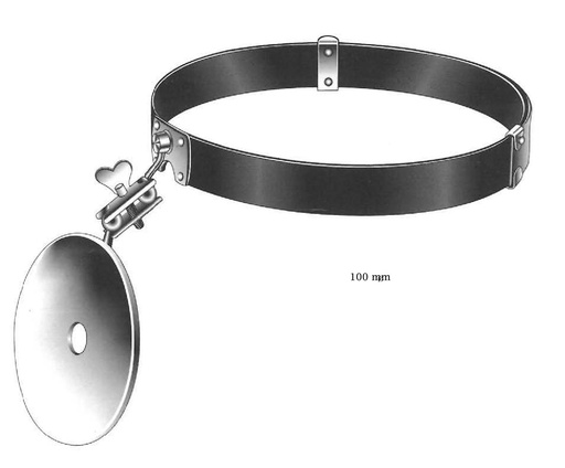 [IU-00026] Espejo de cabeza Ziegler, fibra negra - diámetro = 100 mm