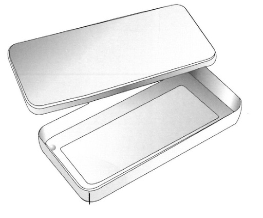 [IU-2051-45] Instruments box without handle, 300 x 200 x 50 mm