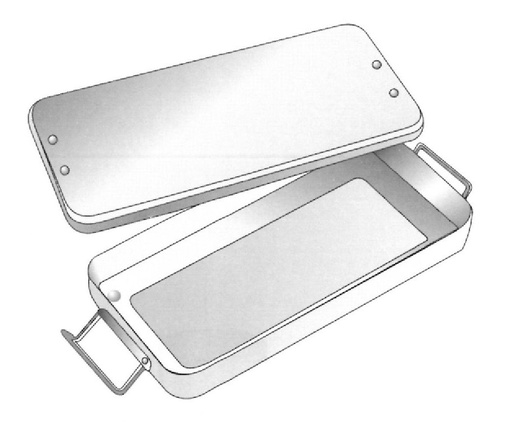 [IU-2052-50] Instrument box with side block, 325 x 275 x 50 mm