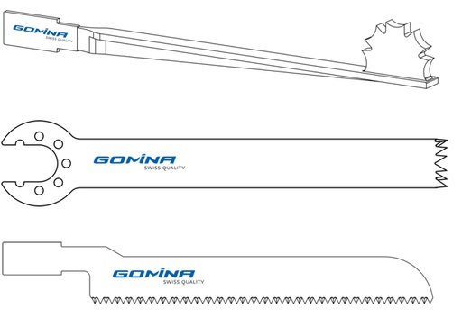 [IU-SB327/235.000.002S] Juego de hojas de sierra: cementada, 90mm x  12mm x 0.90 mm y 85mm x 12mm x 1.20mm