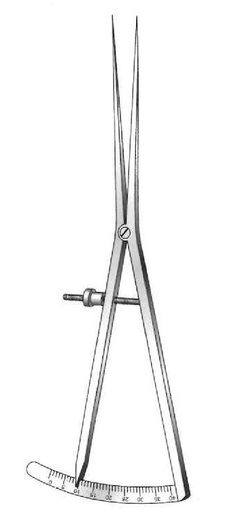 [IU-00042P] Calibrador Castroviejo-Epker premium, recto, rango de medición 40 mm - longitud = 18 cm / 7"