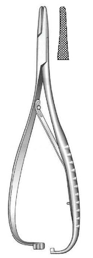[IU-03293P] Porta agujas Mathieu premium, dientes delgadas - longitud = 17 cm / 6-3/4"