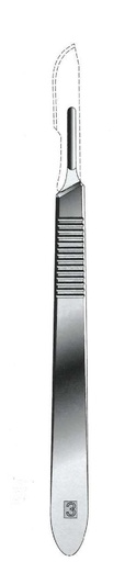 [IU-00327P] Mango de Bisturí Número 3 - Longitud de 12 cm