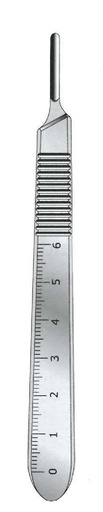 [IU-00328P] Premium bisturi handle with scale, number 3