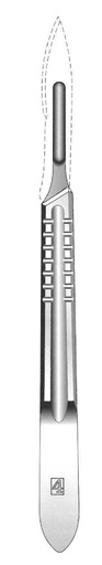 [IU-00333P] Premium scalpel handle, standard, number 4
