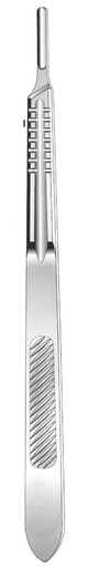 [IU-00334P] Premium, straight scalpel handle, number 4L