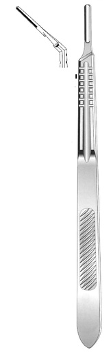 [IU-00335P] Premium scalpel handle, angled, number 4L