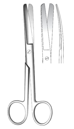 [IU-02398P] Premium Standard Surgical Scissors, curved, blunt - length = 16.5 cm / 6-1/2"