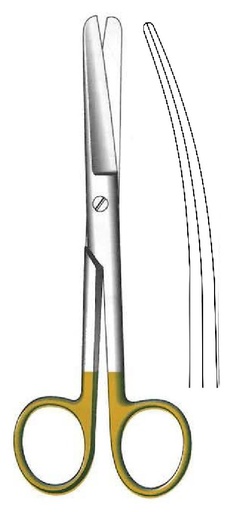 [IU-08269P] Premium Standard Surgical Scissors, Blunt, Curved, TC Gold - length = 14.5 cm / 5-3/4"