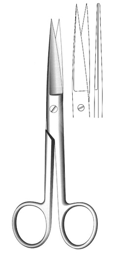 [IU-02382P] Premium Standard Surgical Scissors, straight, sharp - length = 15.5 cm / 6"