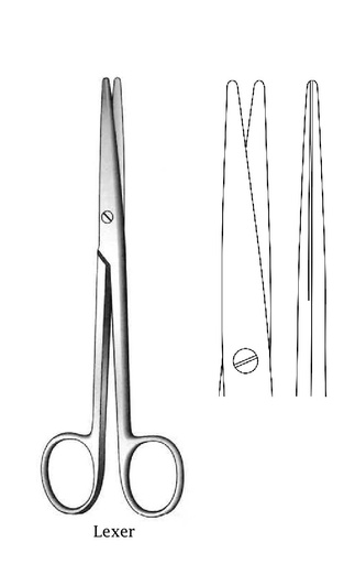 [IU-02632P] Premium lexer scissors, straight - length = 16 cm / 6-1 / 2 "
