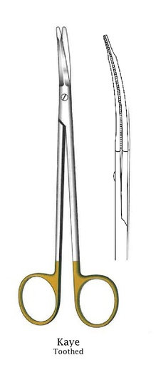 [IU-08525P] Facial stretch scissors Kaye Premium, Curve, Gold TC - Length = 15 cm / 6 "