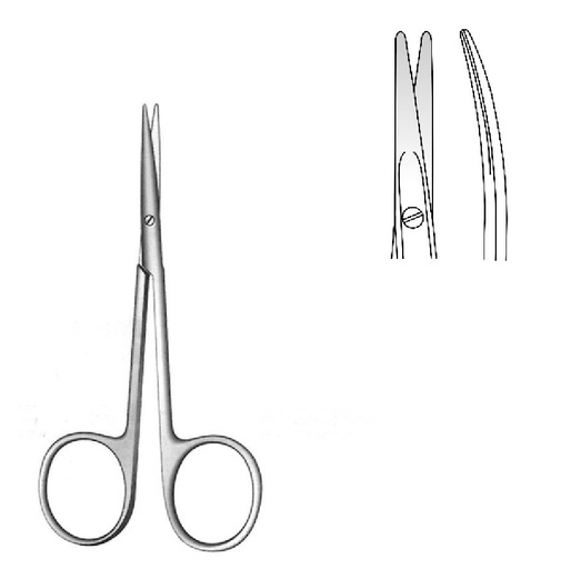 [IU-02770P] Tijera para estrabismo premium, curva