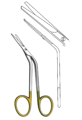 [IU-08557P] Nasal Findon Premium scissors, Gold TC - Length = 15 cm / 6 "