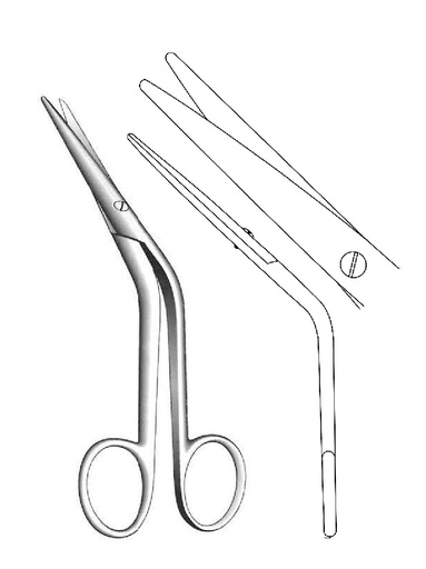 [IU-02712P] Premium Cottle scissors, angled - length = 16 cm / 6-1 / 2 "