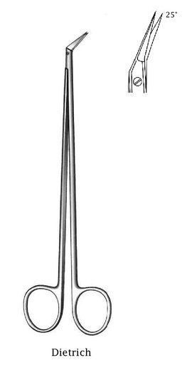 [IU-02869P] Dietrich Premium vascular scissors, angle = 25 ° - length = 18 cm / 7 "