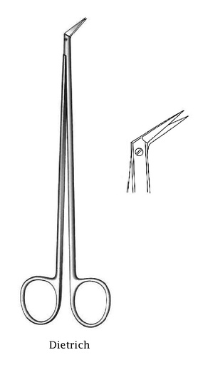 [IU-02873P] Dietrich Premium Vascular scissors, angle = 60 ° - length = 17.5 cm / 7 "