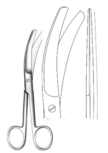 [IU-02987P] Tijera para cordón umbilical Busch premium, curva - longitud = 16 cm / 6-1/4"