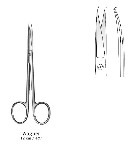 [IU-02788P] Tijera para disección Wagner premium, curva